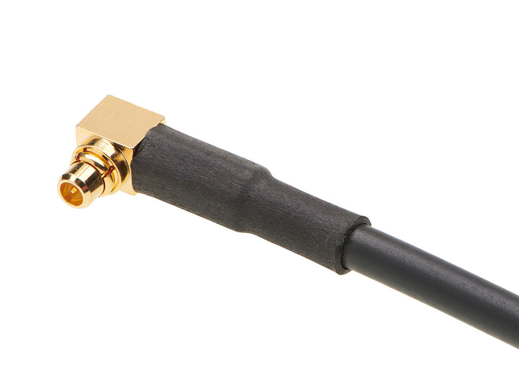 MMCX Power-over-Coaxial pigtail RF cable assembly. 