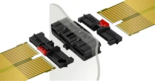 Simple, streamlined process of Flexi-Latch+ connectors mating with a PCB and FPCs 