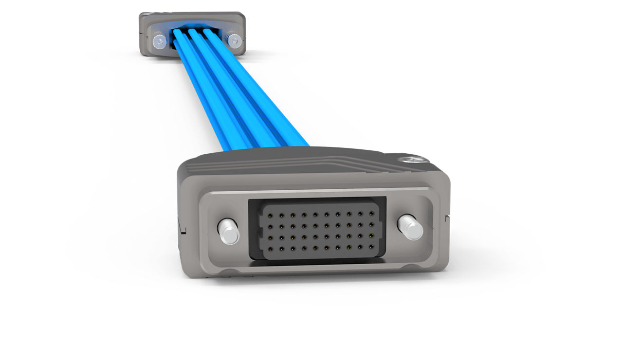 AirBorn verSI cable assembly with rectangular receptacle.