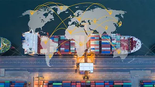 An illustration of a data driven supply chain logistic network.