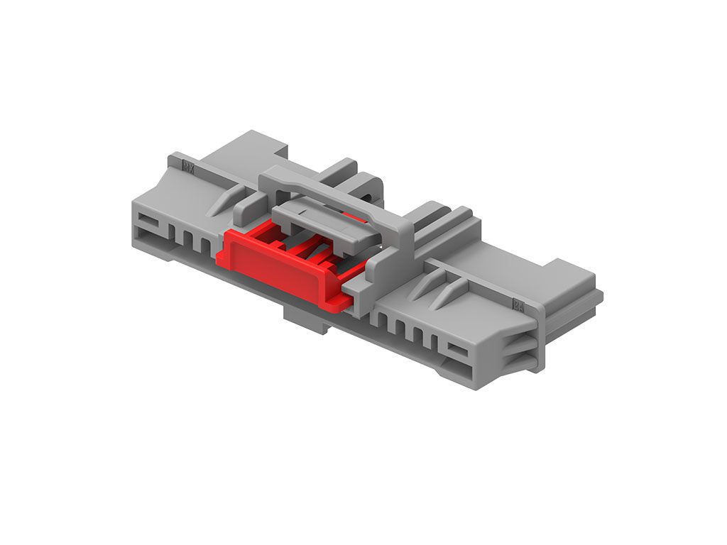 Flexi-Latch+ FPC-to-Board Plug Jacket Assembly, with CPA Lock, 12 Circuits, Gray. 