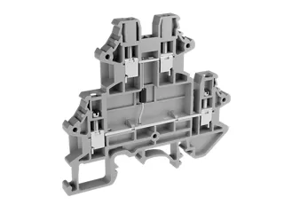 Double level diode DIN rail terminal block with screw connection.