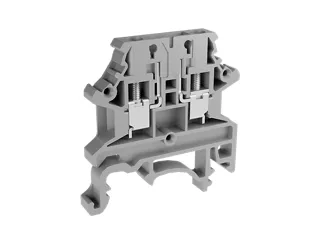 Single level disconnect DIN rail terminal block with screw connection.