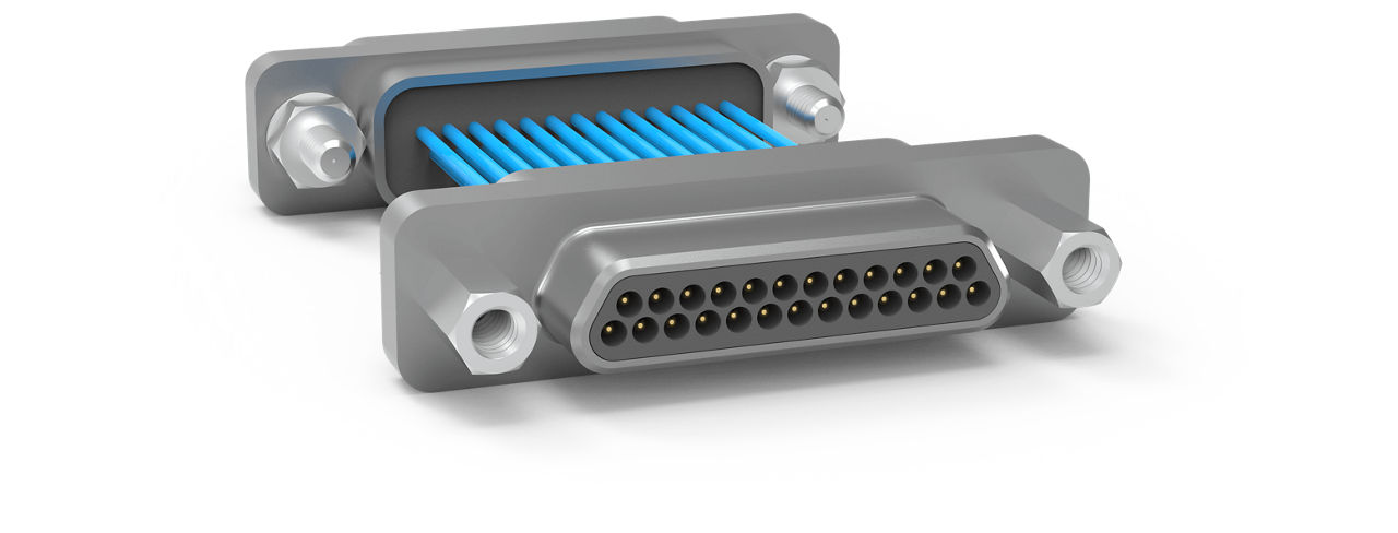 AirBorn M Series, Micro-D Plug-to-Plug Jumper Cable with electrodeposited cadmium aluminum shell.