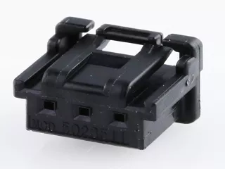 DuraClik wire-to-board black single-row receptacle housing with three circuits.  