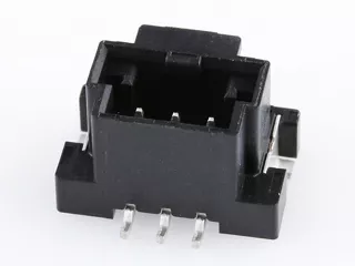 DuraClik wire-to-board black single-row vertical header with three circuits. 