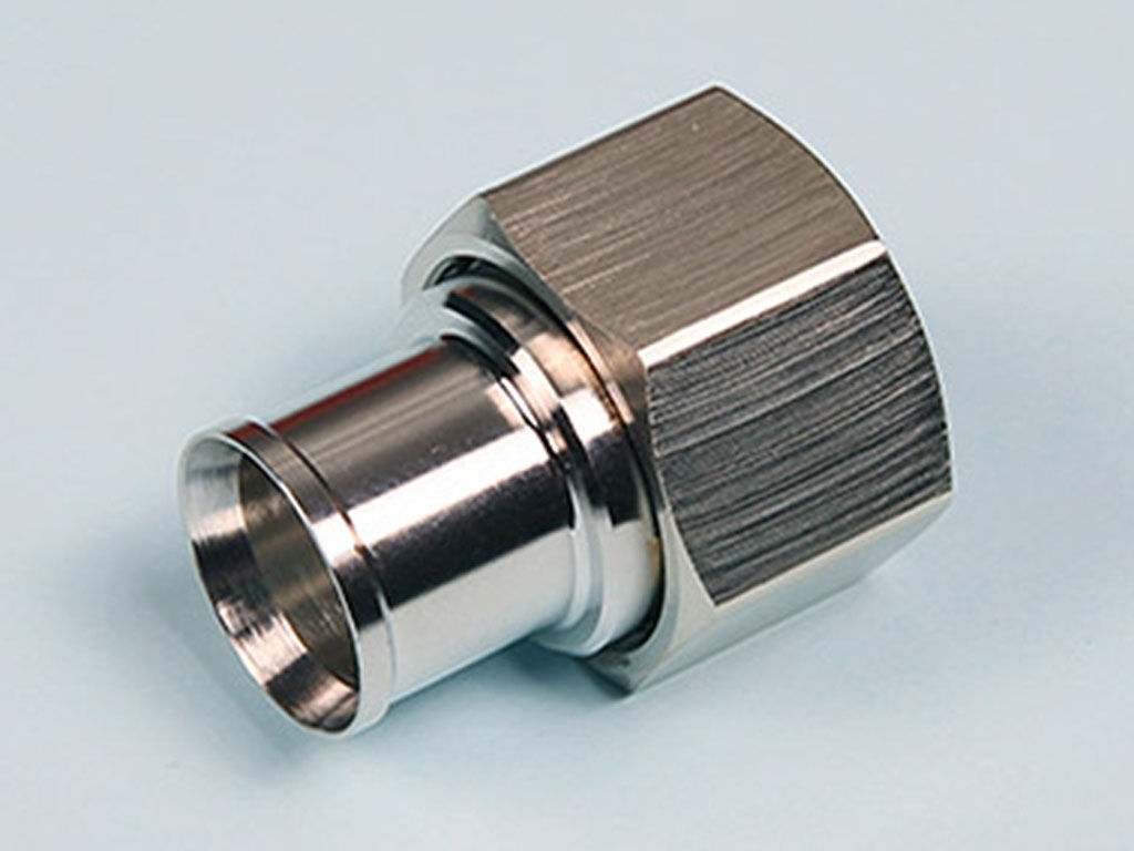4.3-10 12 GHz straight connector. 