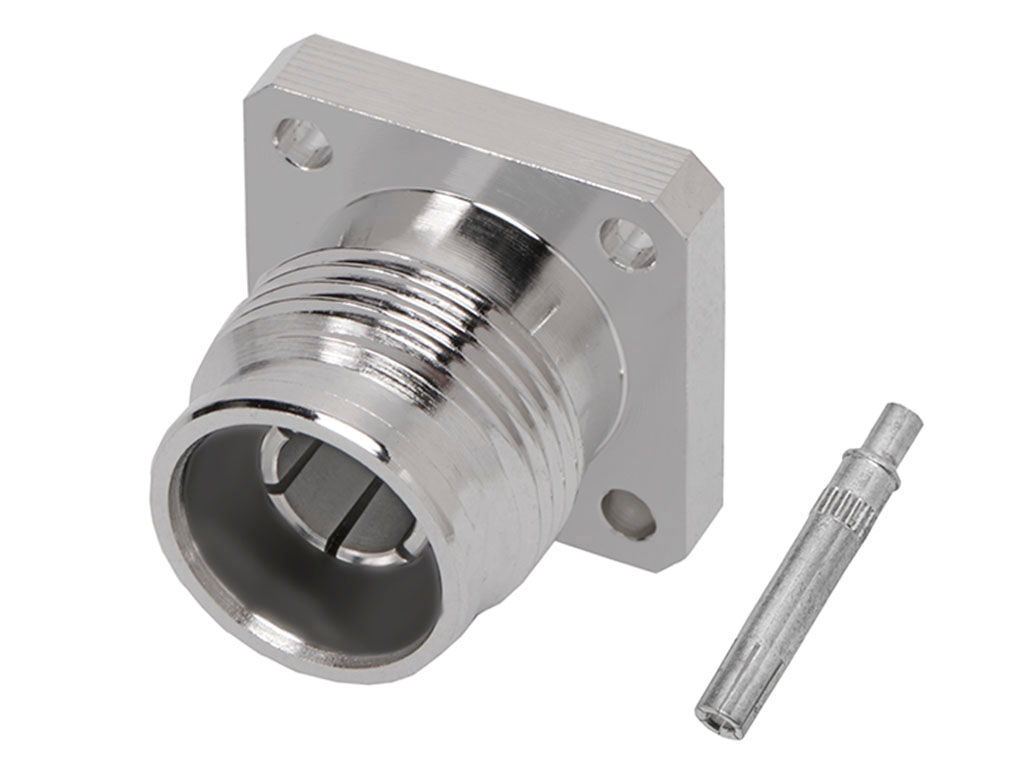 2.2-5 6 GHz straight flange-mount connector. 