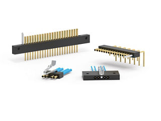 Various types of AirBorn AirStrip connectors including right-angle receptacles, pre-wired I/O plugs and more.