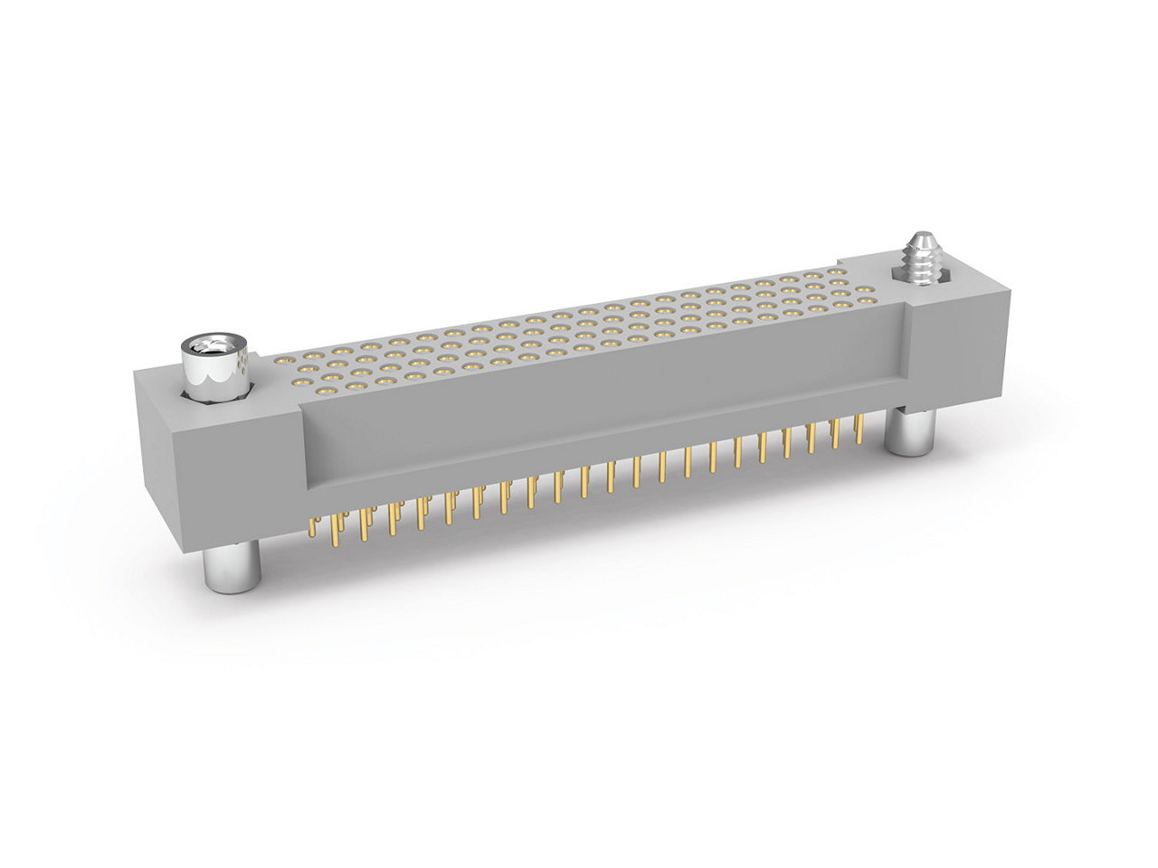 AirBorn R Series MIL-DTL-55302 0.075" four-row vertical board-mount rectangular connector.