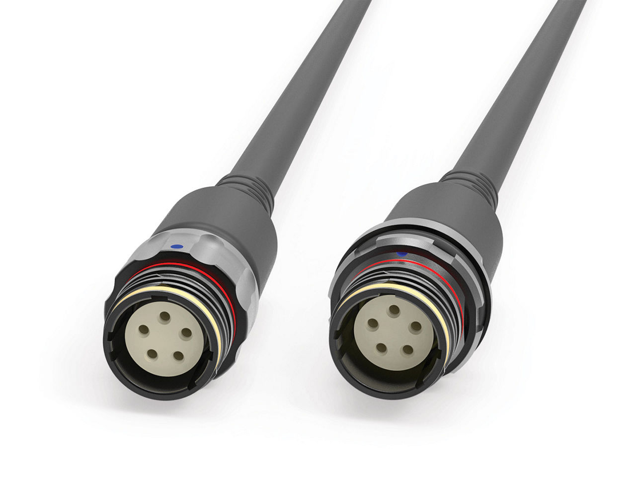 AirBorn TriMate circular connectors with overmolded cables