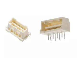 Two CLIK-Mate connectors in vertical and right-angle orientations. 