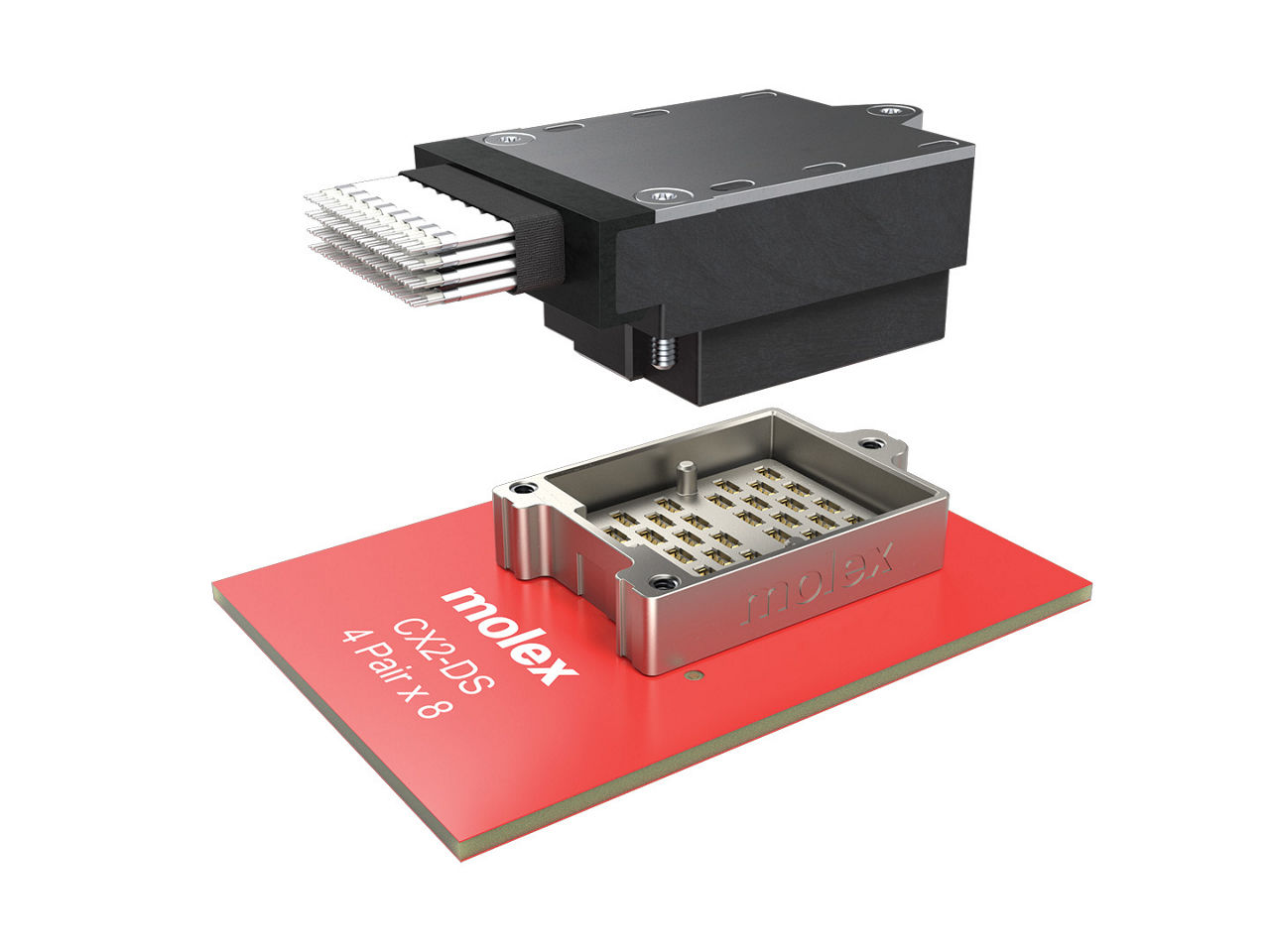 Molex CX2-DS 224G cable assembly and socket.