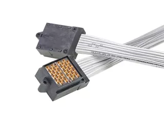 CX2 connectors terminated to low-loss twinax cable. 