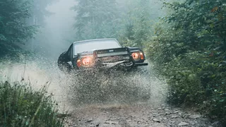 森の中の車