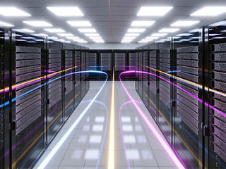 Data center connectivity solutions connecting racks of servers in a modern data center. 