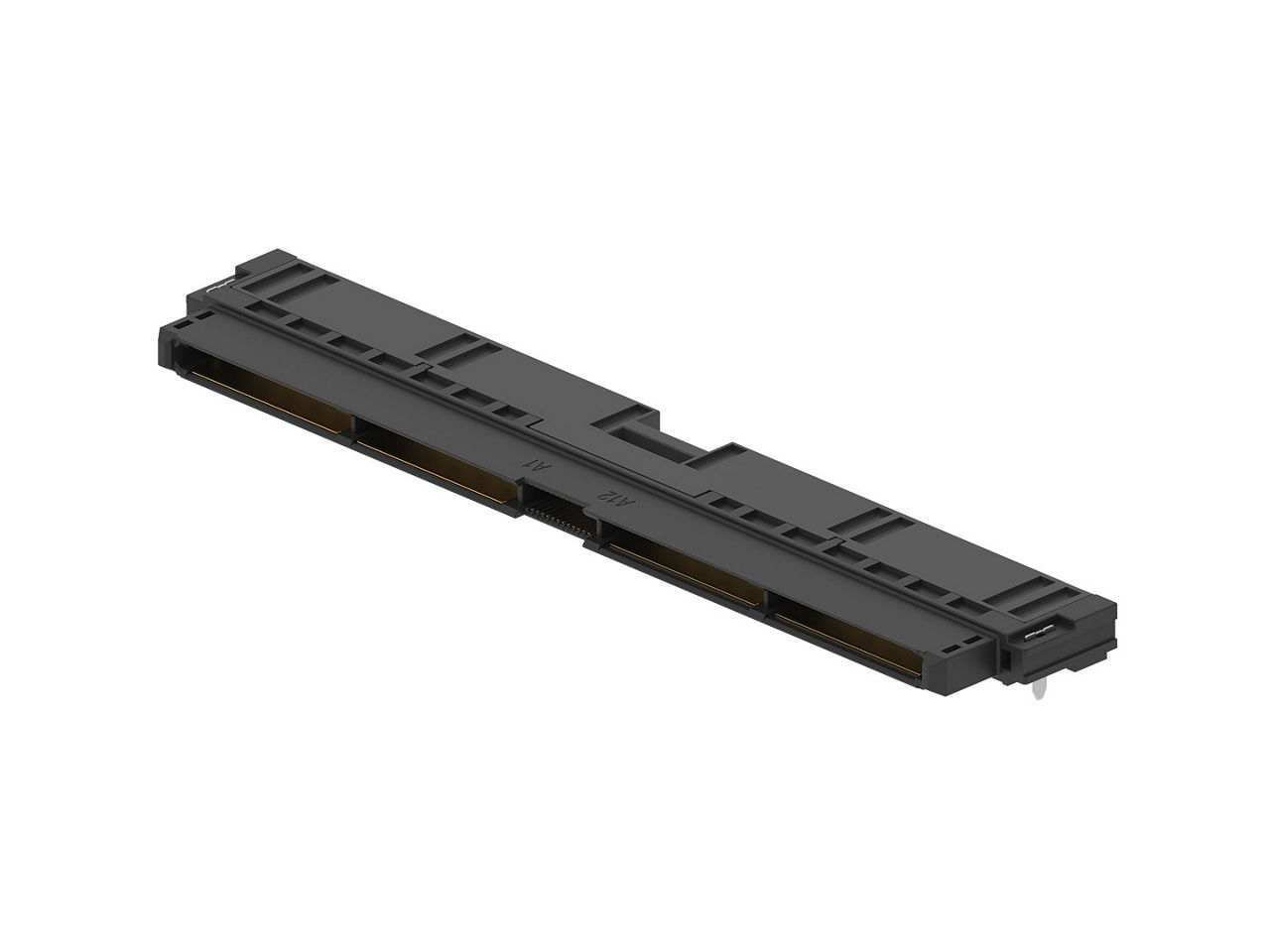 Black color rectangular DriveAngle board-to-board connector.