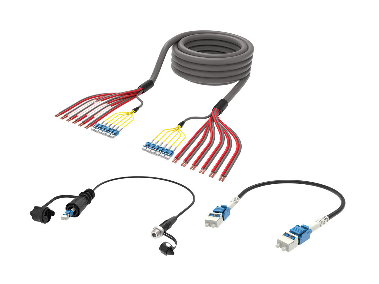 Hybrid trunk cables and fiber-to-the-antenna jumper cables. 