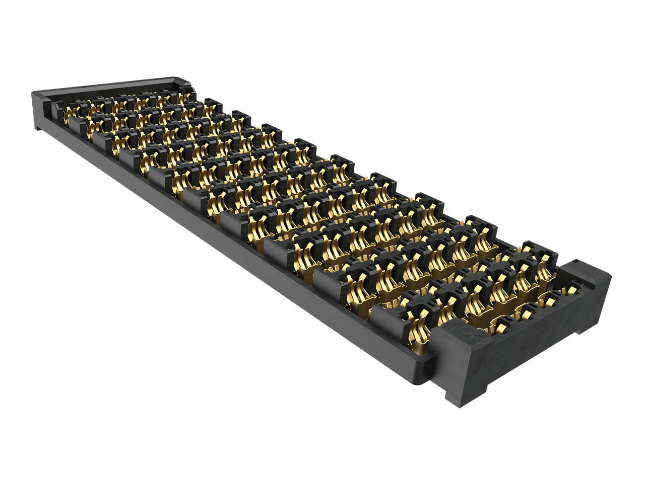 Gemini Mezz Connector with 122 shielded differential pairs.