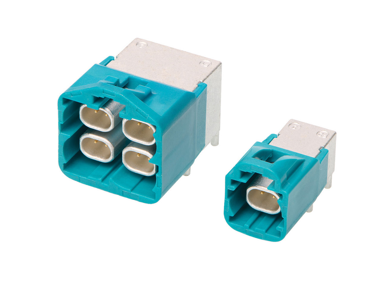 Molex HSAutoLink G Multi-Gigabit Differential Connectors showing single-pair and four-pair right-angle headers.