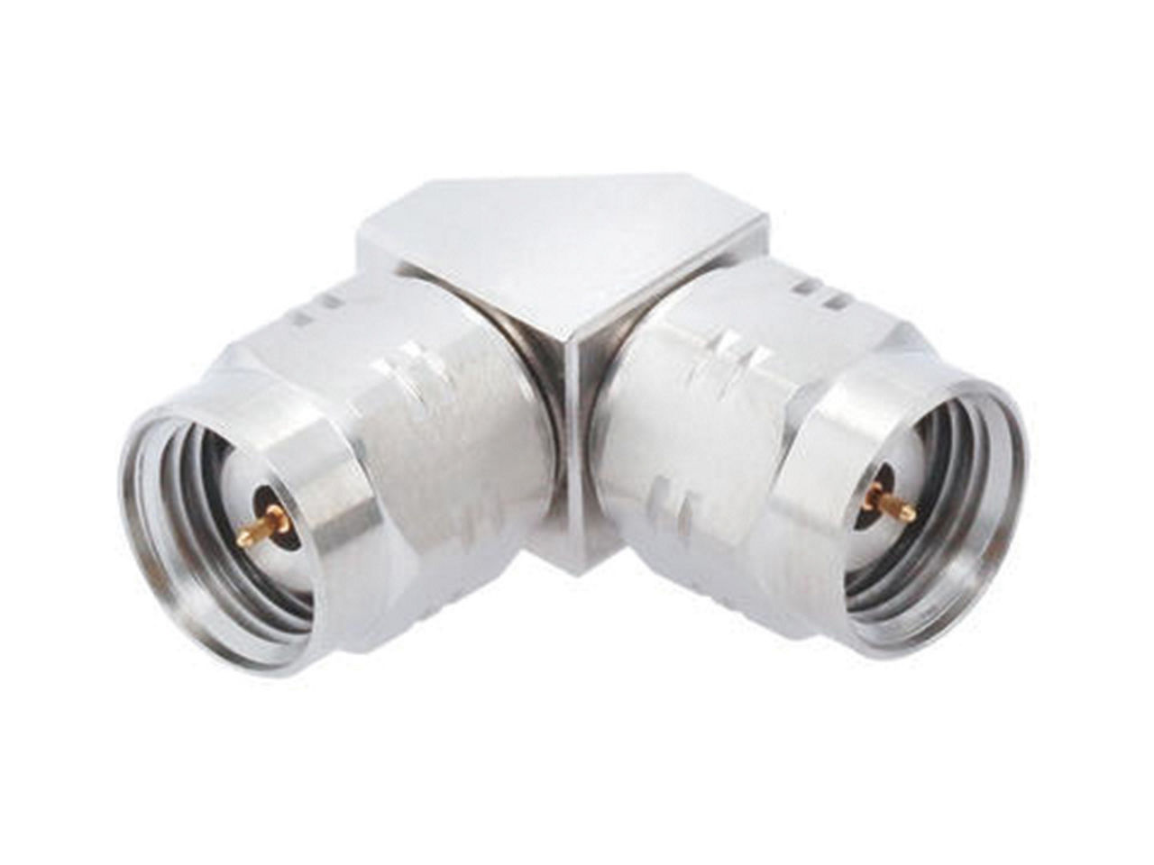 Right-angle, high-frequency RF adapter