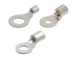 High-temperature, solderless, closed wire terminals. 