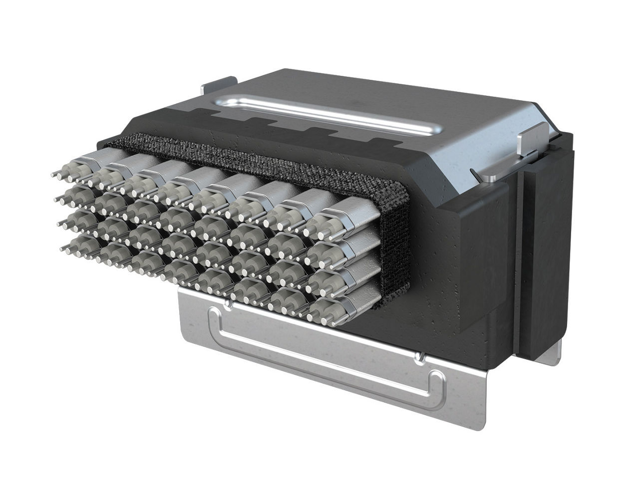 Impress co-packaged copper connector with twinax cable connections.