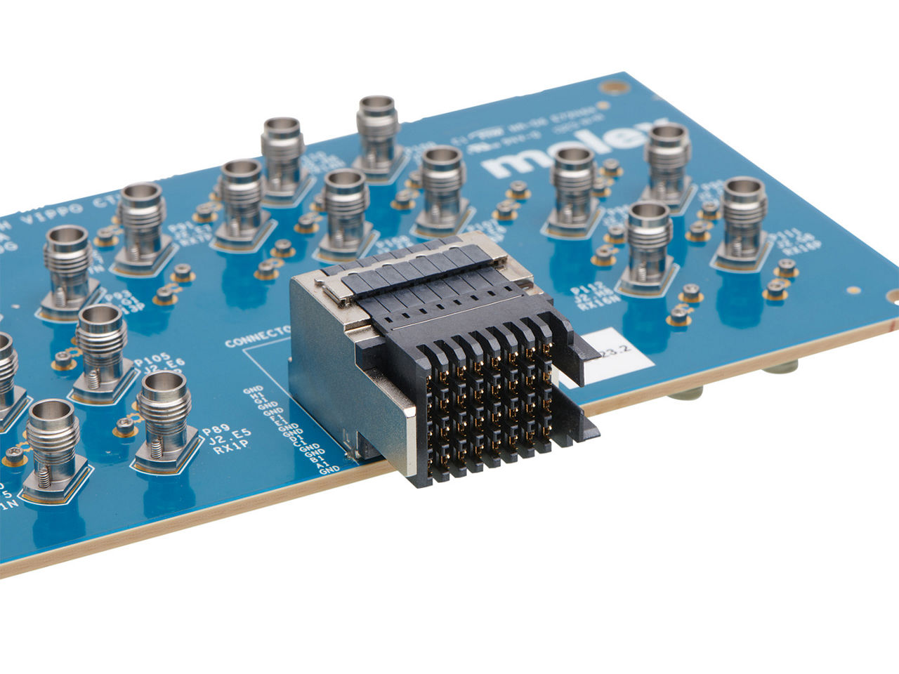 Inception Backplane Connector on a PCB. 
