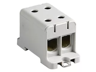 Molex high-current universal clamp for DIN rail mounting.