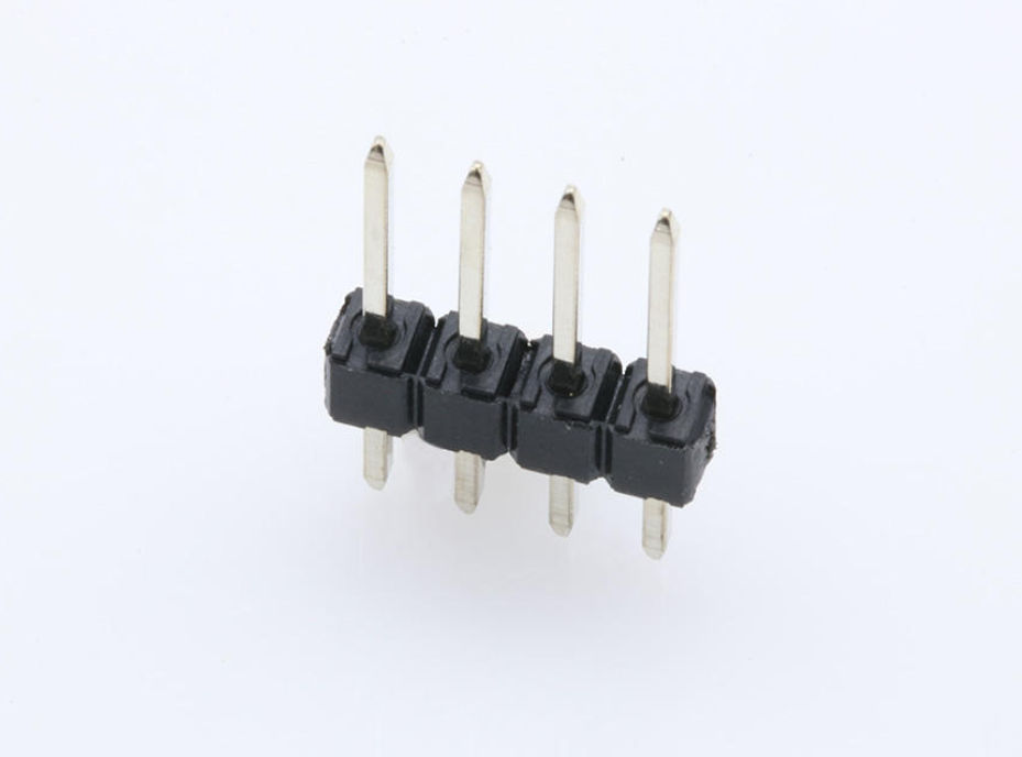 Molex KK breakaway header with unpopulated pin positions. Polarization built into the pin arrangement itself.