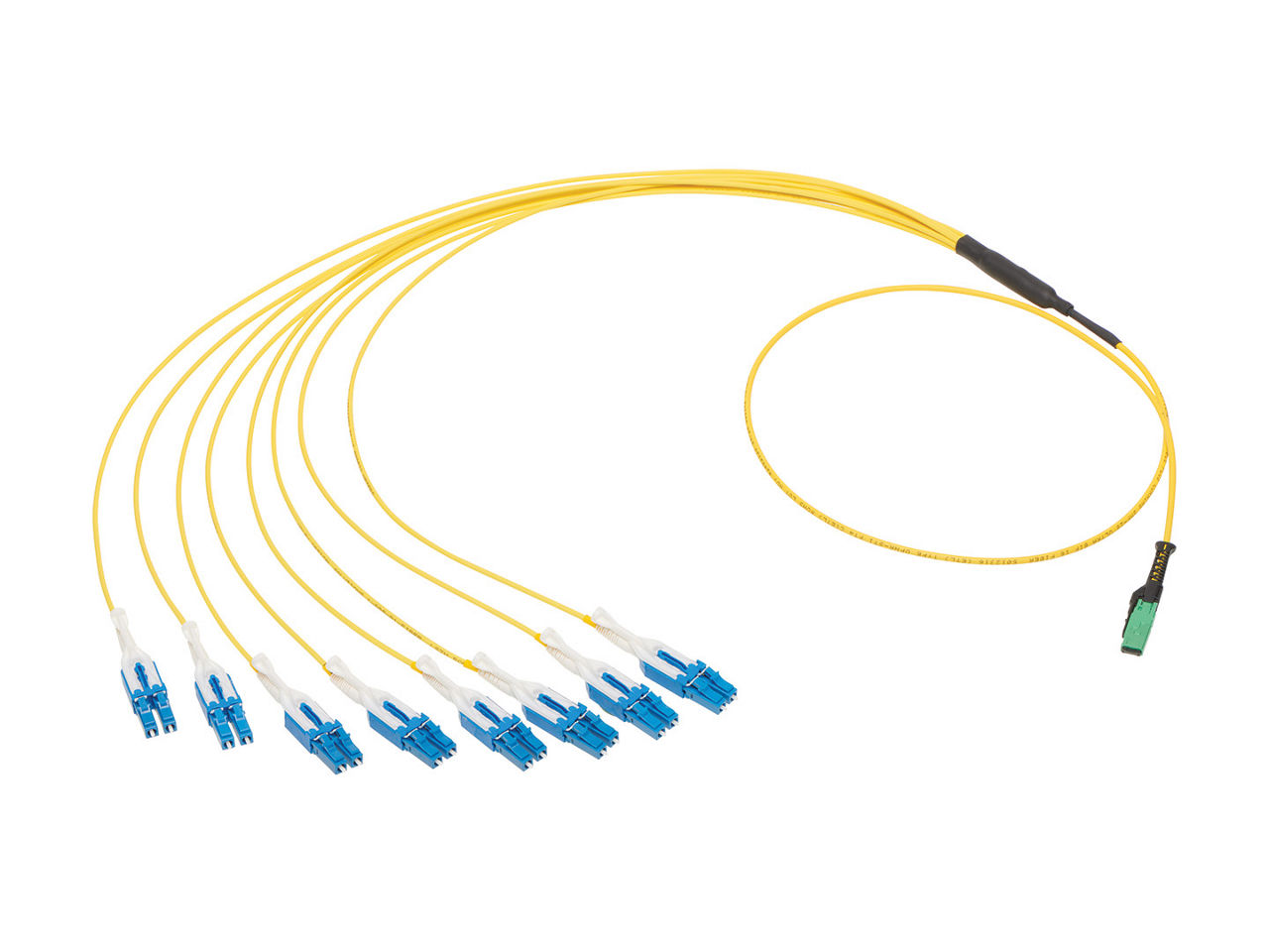 16-fiber MMC to 8 LC Duplex connector fiber patch cable