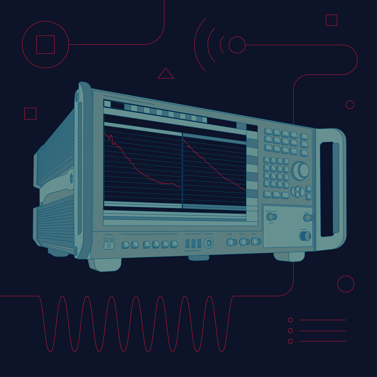 Illustration of test and measurement equipment.