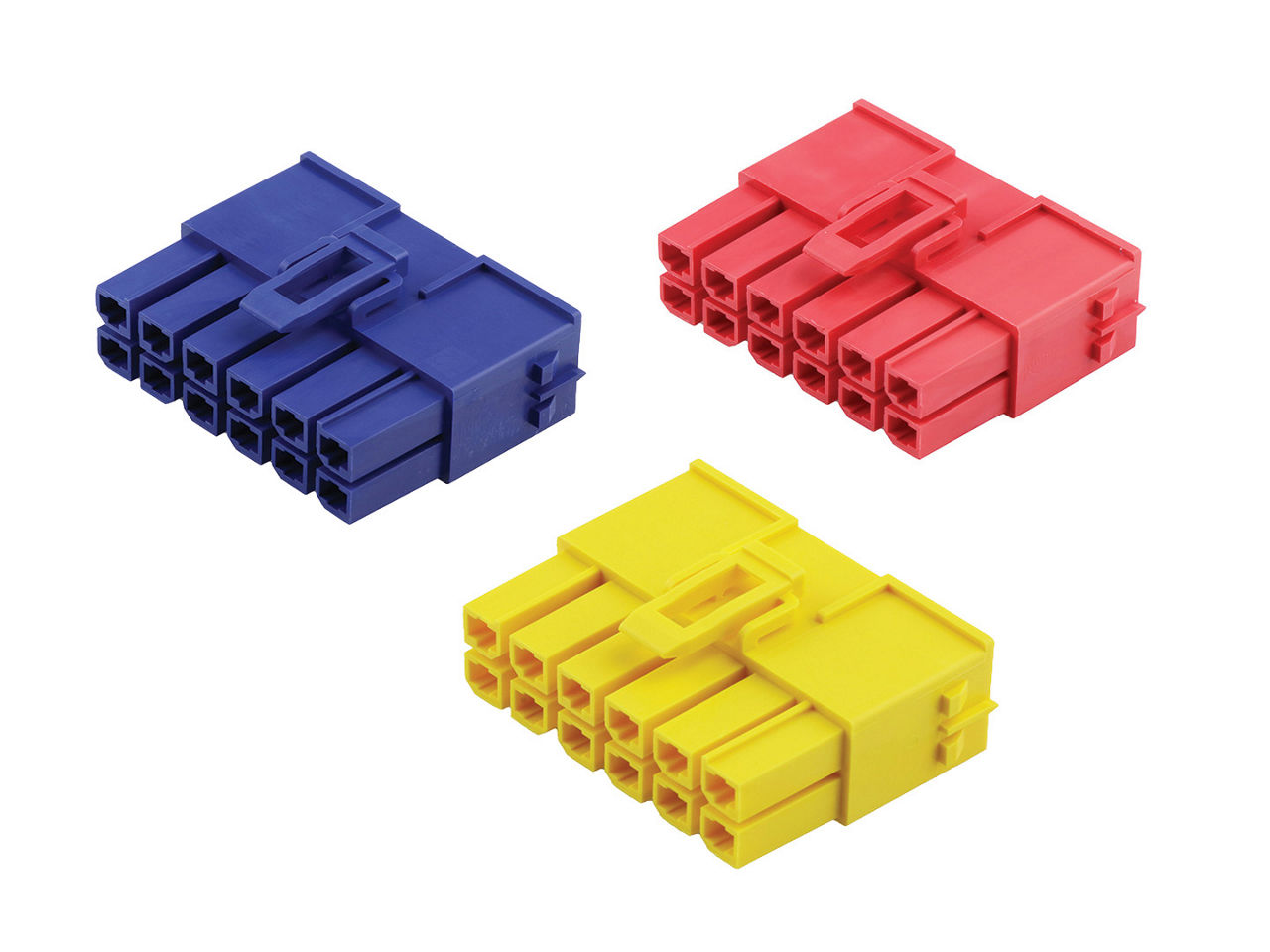Molex Mega-Fit ColorLock receptacle housings.