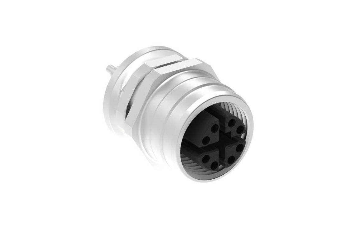 Molex Micro-Change M12 female connector with screw retention.