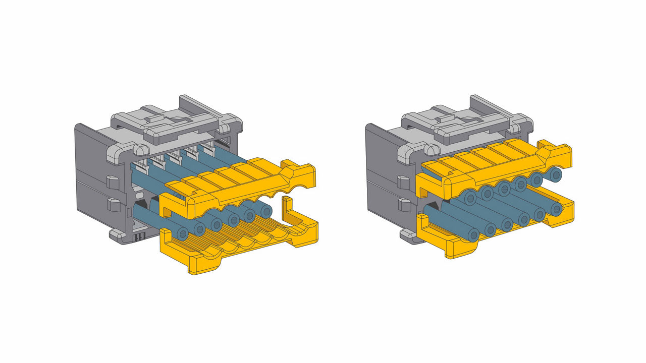 Molex MicroClasp connector with terminal position assurance (TPA) retainer.