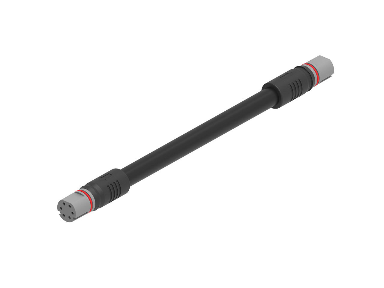 MiniCirc Female-to-MiniCirc Male Wiring Harness, 6 circuits, gray.