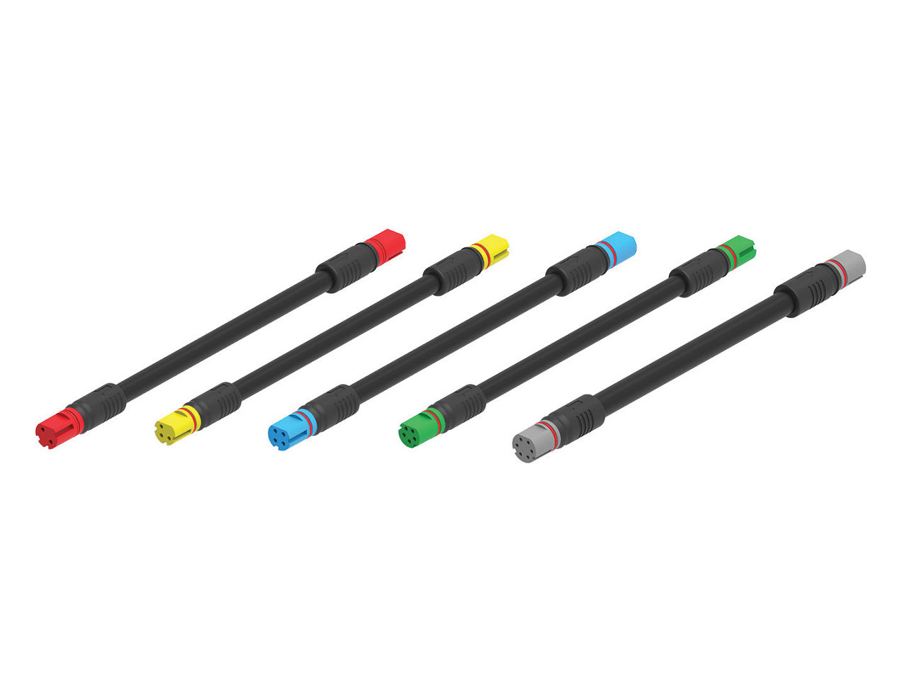 MiniCirc circular wire-to-wire connectors in various colors.