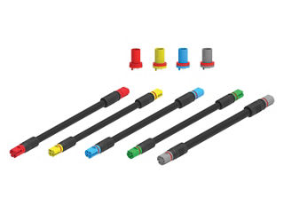 MiniCirc circular wire-to-wire connectors with sockets in various colors.