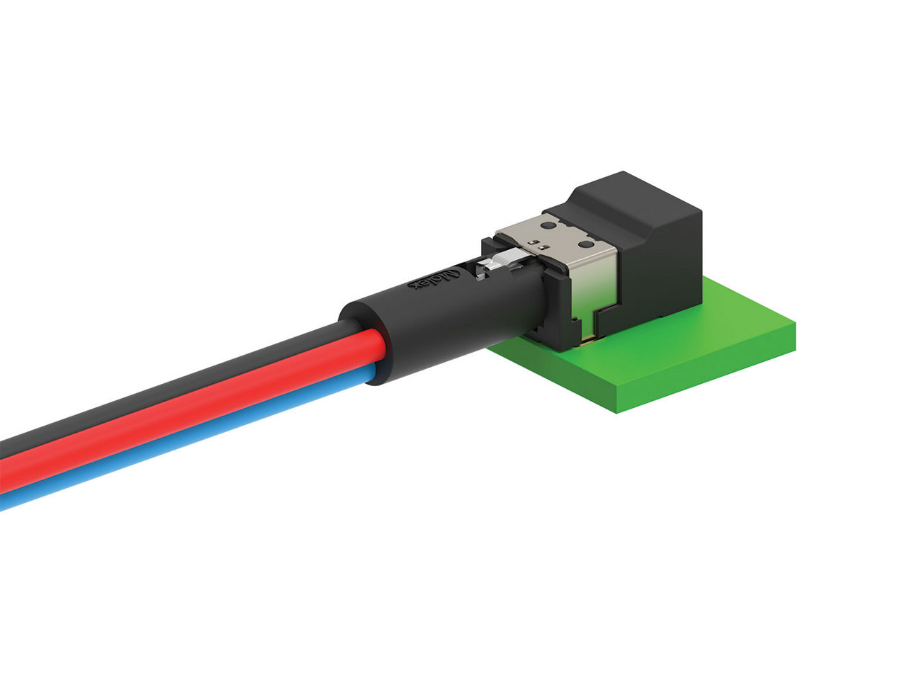 Molex mated MiniMix hybrid connector and cable assembly.