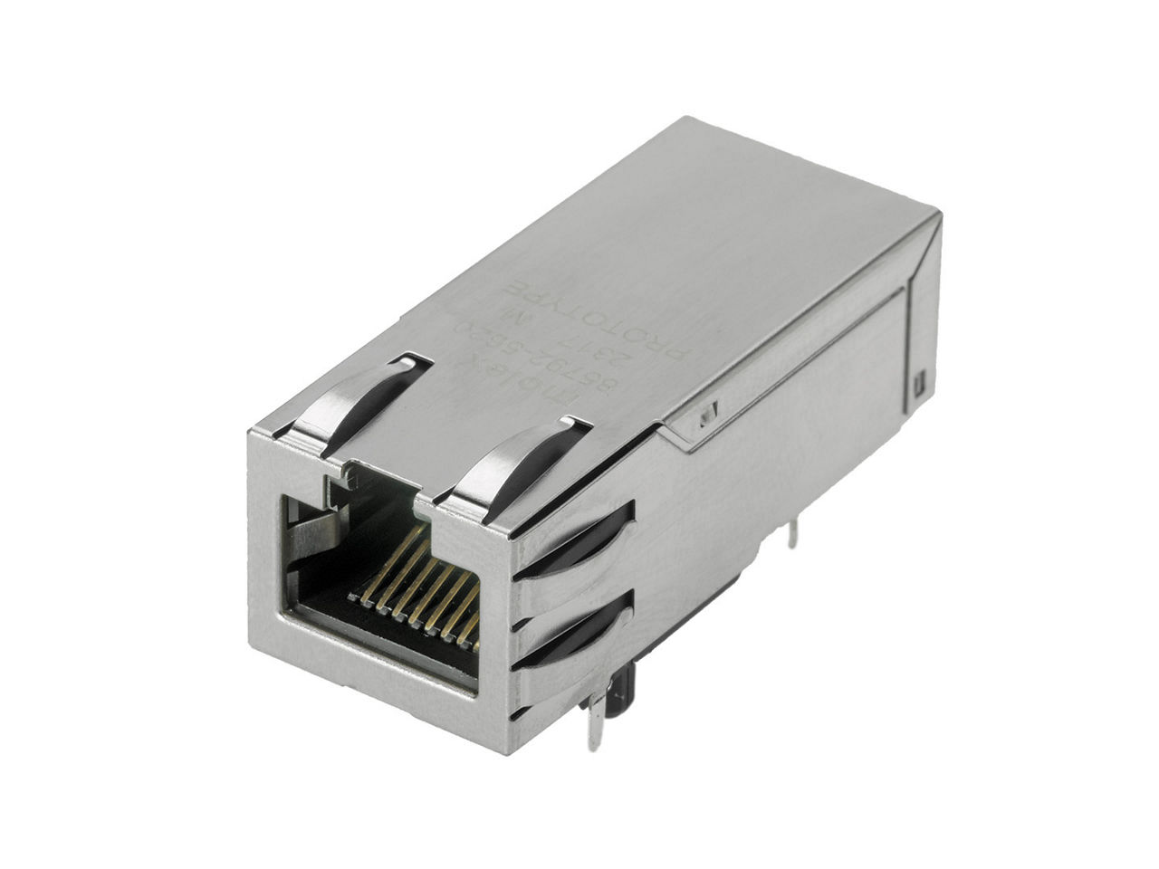 Gray, long body modular jack. 