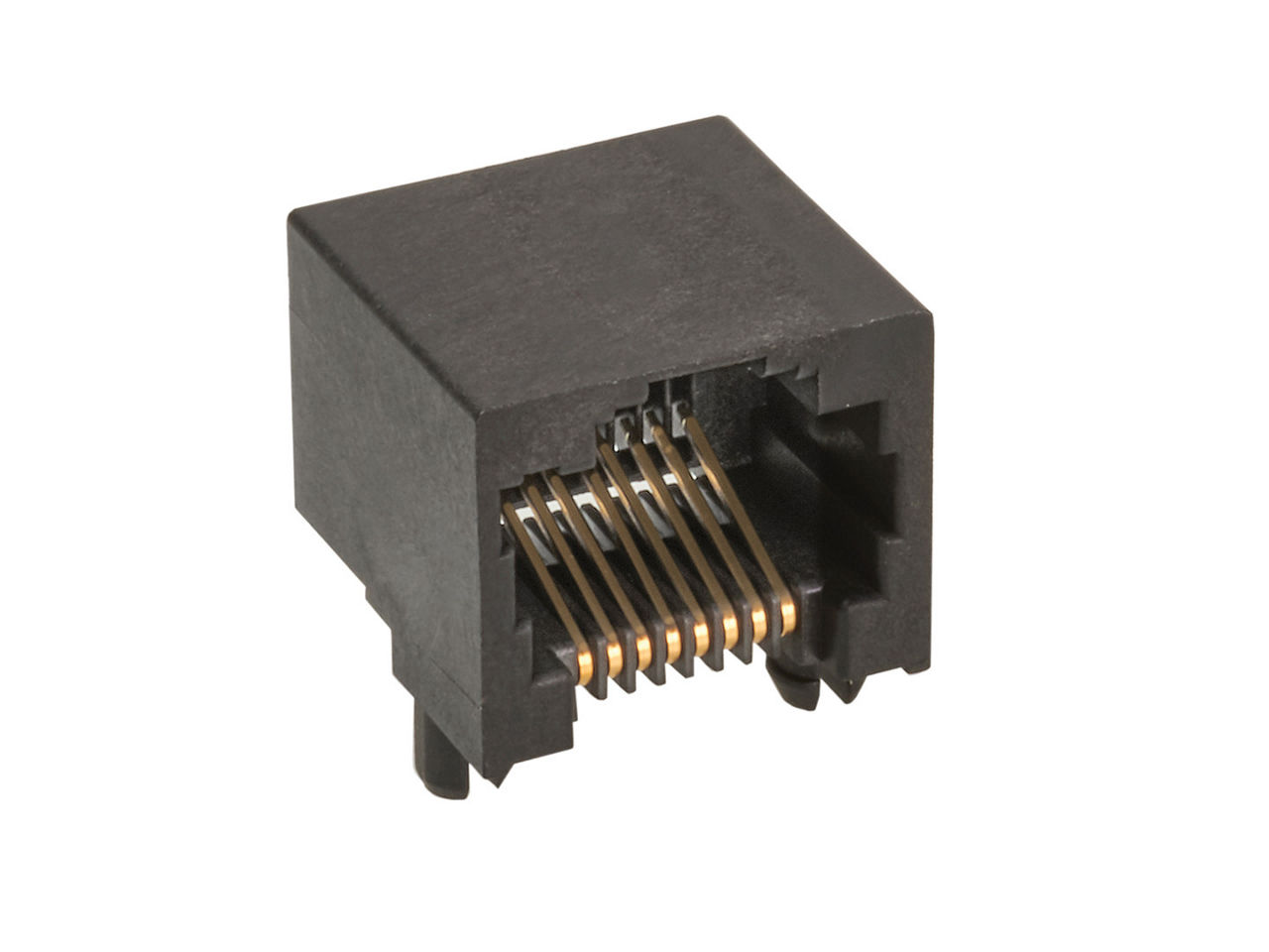 Singular-port, black modular jack.  