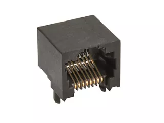 Singular-port, black modular jack.  