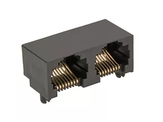  Two-port, black modular jack.
