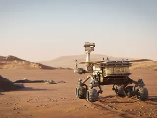 Mars rover on planet
