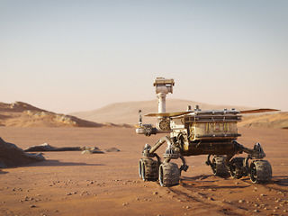 Mars rover on planet
