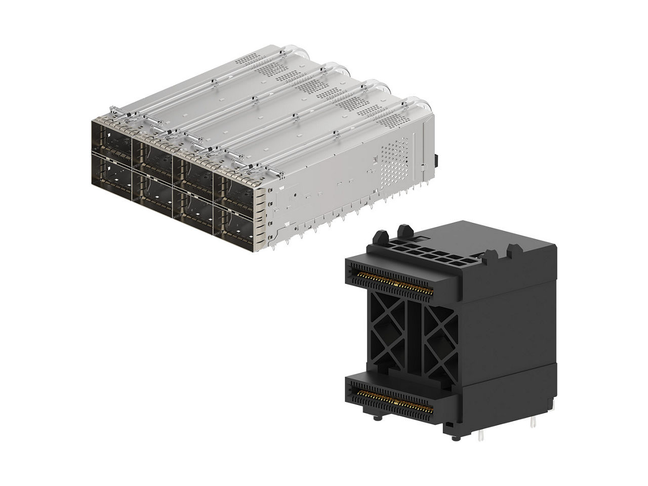 OSFP connector and 2x4 OSFP cage.