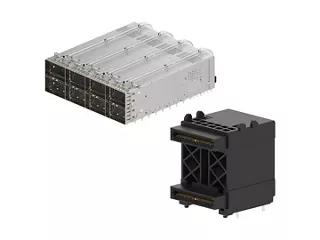 OSFP 连接器和 2x4 OSFP 屏蔽罩。