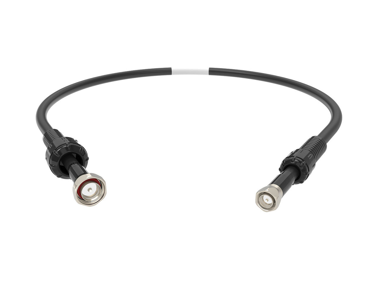 1/2-inch flexible corrugated RF jumper cable with 4.3-10 to DIN 7/16 interfaces.