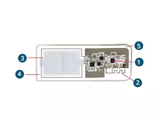 BLE Printable Asset Label diagram highlighting key components