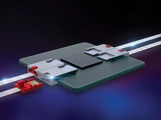 Molex TeraVERSE Detachable Optical Chiplet Connectors with a modular circuit board.